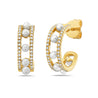 14 Karat Yellow Gold Diamond and Pearl Earrings