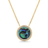 14 Karat Yellow Gold Diamond and Opal Necklace