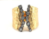 Hammered Gold Diamond and Black Rhodium Band
