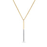 Gold and Diamond Bar Drop Necklace
