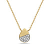 Gold and Diamond Teardrop Pendant Necklace