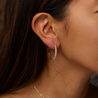 Diamond Open Hoop Earrings