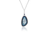 Blue Sapphire, Topaz, and Diamond Pendant