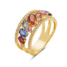 Multi-Sapphire and Diamond Gold Band