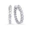 14K White Gold Diamond Oval Earrings